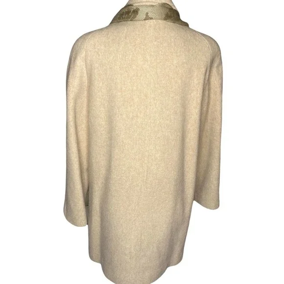Bromley Collection vtg Wool Trench Coat Beige Size 8 Women